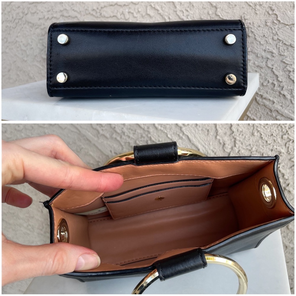 KATE SPADE Black Leather Mini Sam Bag w/ Round Handles & Detachable Chain Strap - Picture 12 of 14